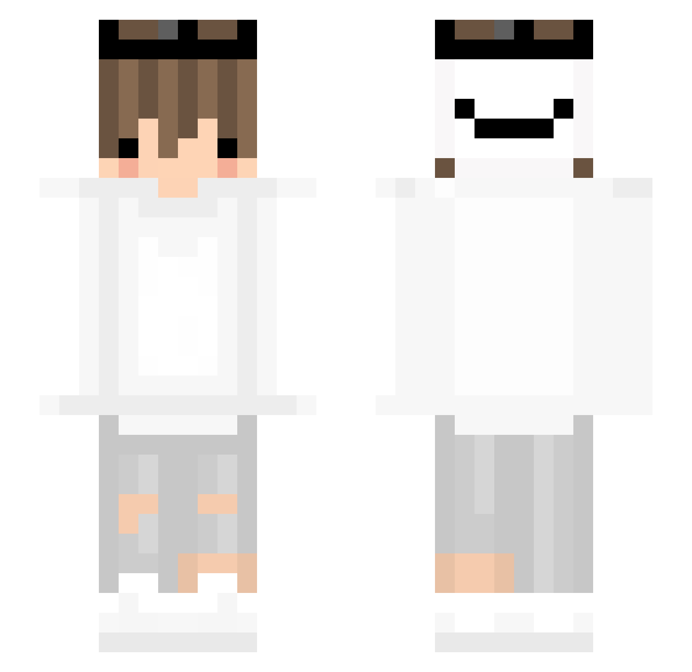 Reassembling Minecraft skin, front and back view