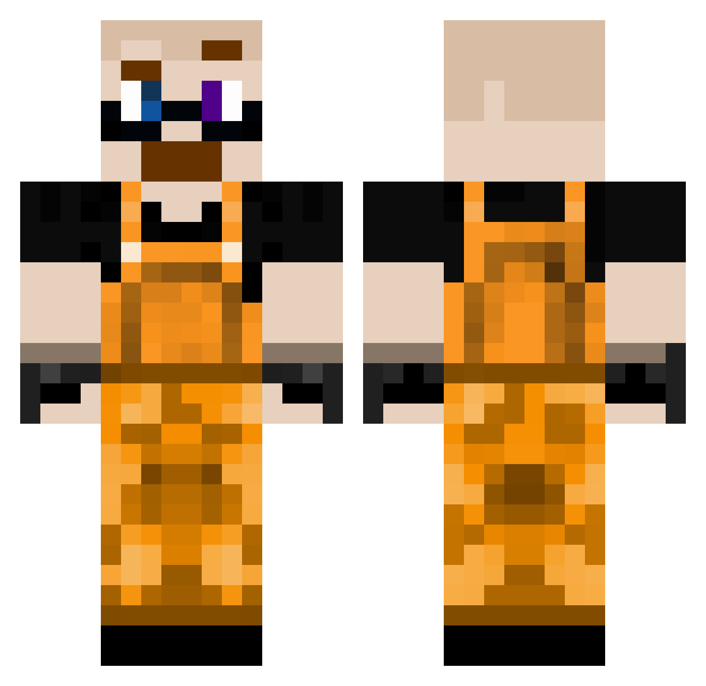 autochthon Minecraft skin, front and back view