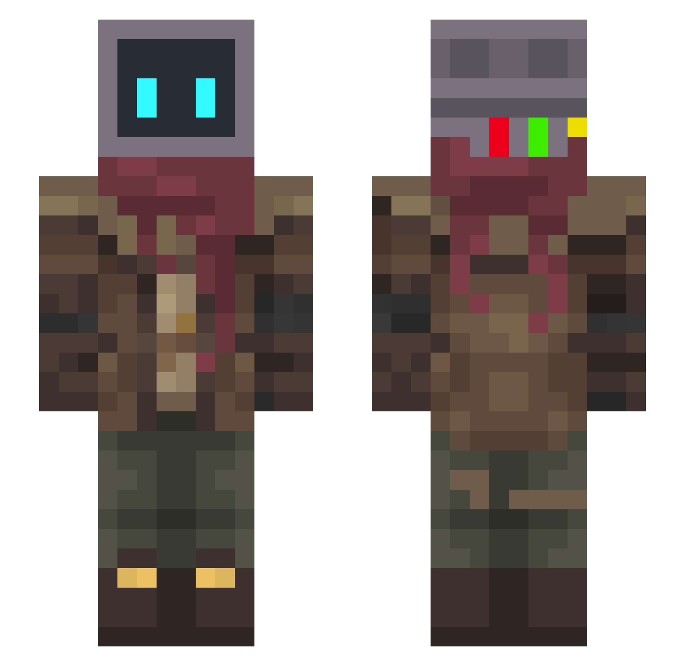 ViolentineS Minecraft skin, front and back view
