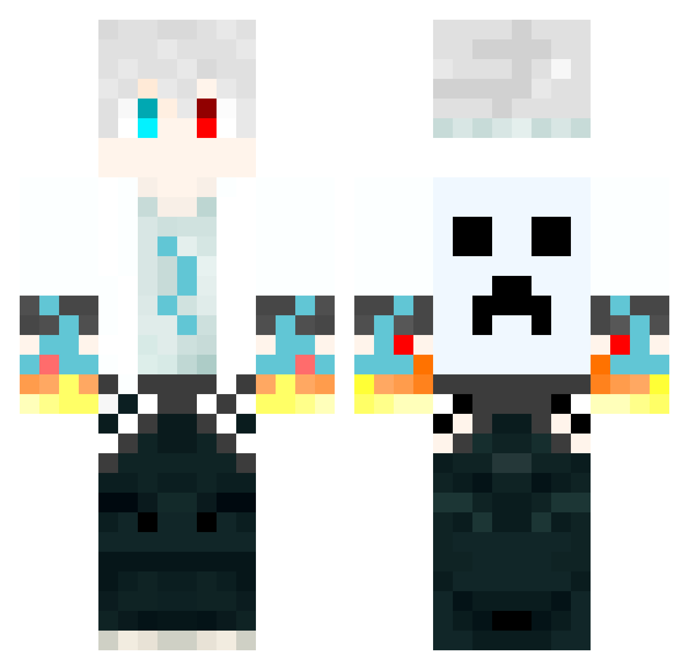 MinerKyo Minecraft skin, front and back view