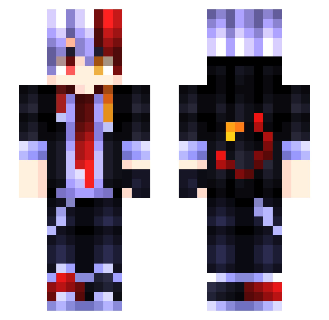 getzasa Minecraft skin, front and back view