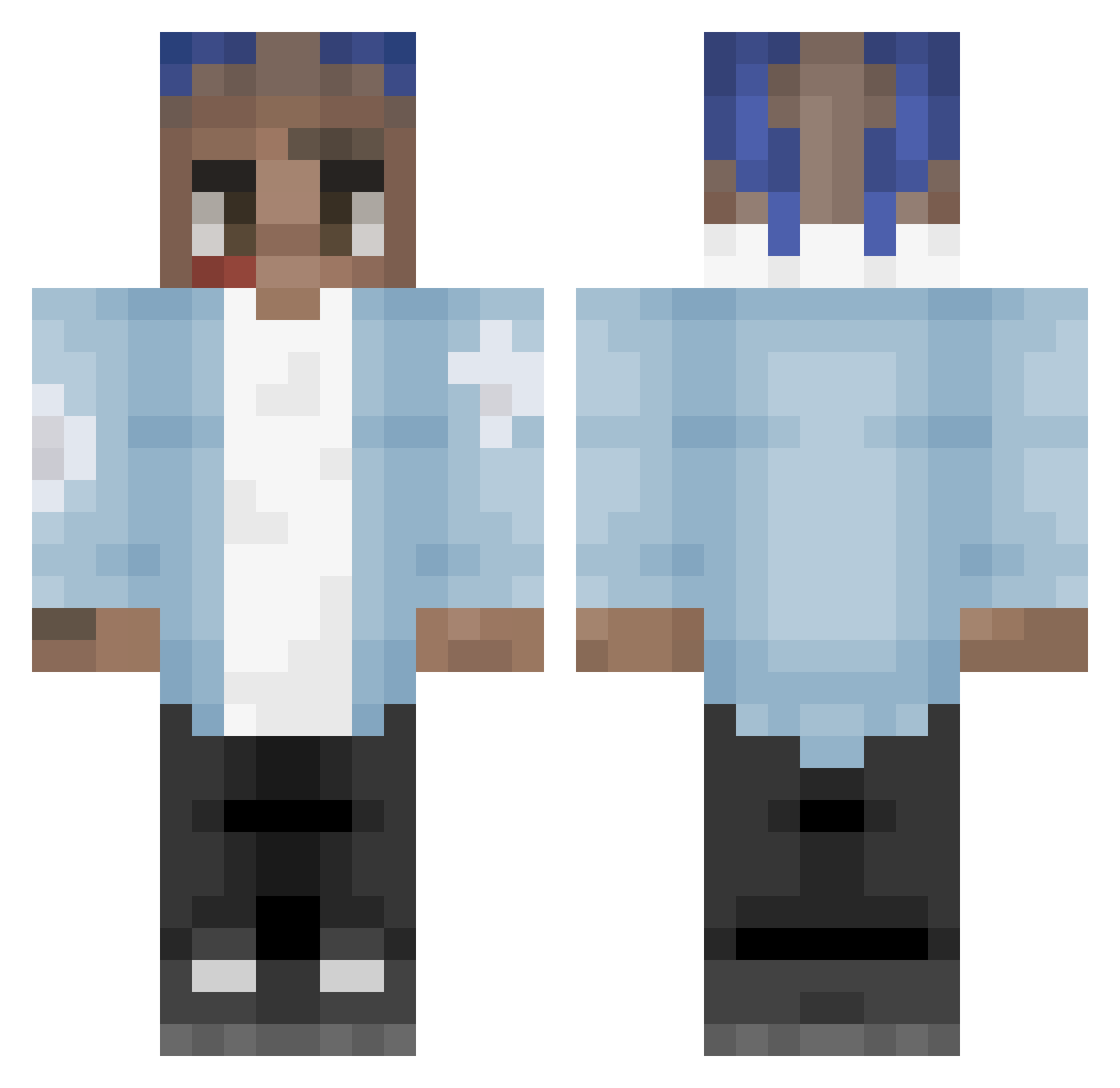 SYLLLAYSIN Minecraft skin, front and back view
