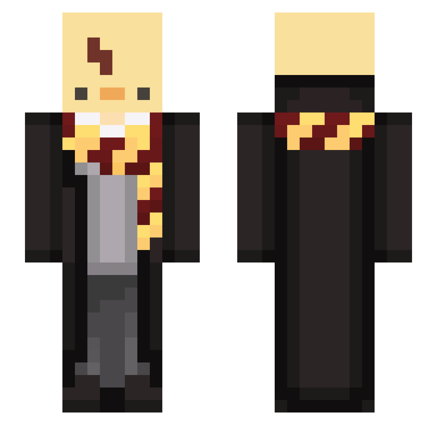 xMysticArrow Minecraft skin, front and back view