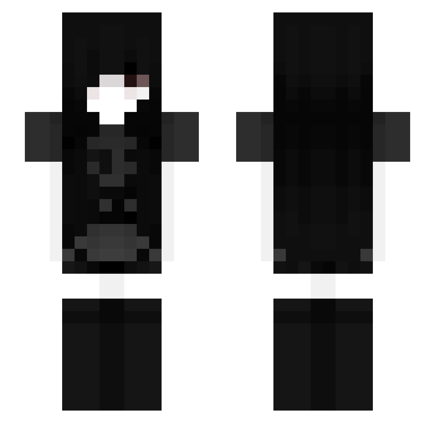 uqly Minecraft skin, front and back view