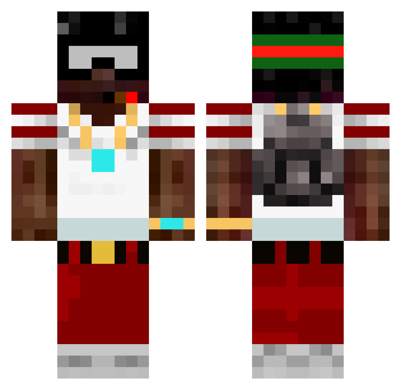 TmoDaBoss Minecraft skin, front and back view