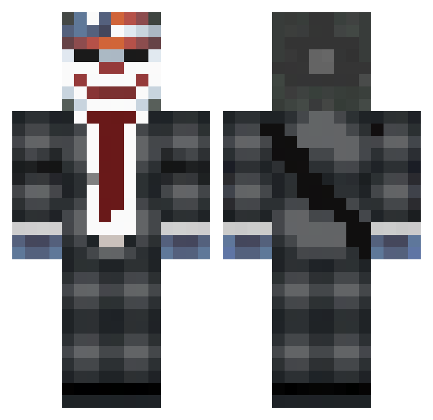 GhostGATOR Minecraft skin, front and back view