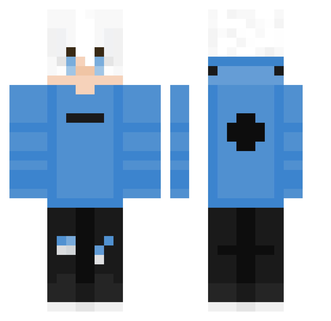 SpiritRune Minecraft skin, front and back view
