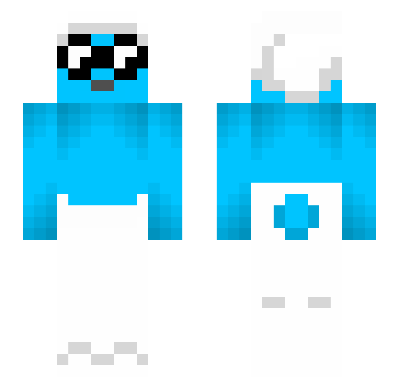 ymo Minecraft skin, front and back view