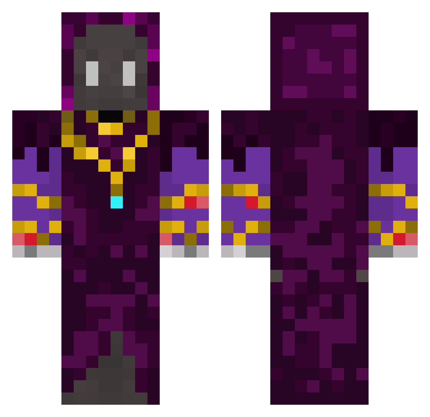 irij Minecraft skin, front and back view