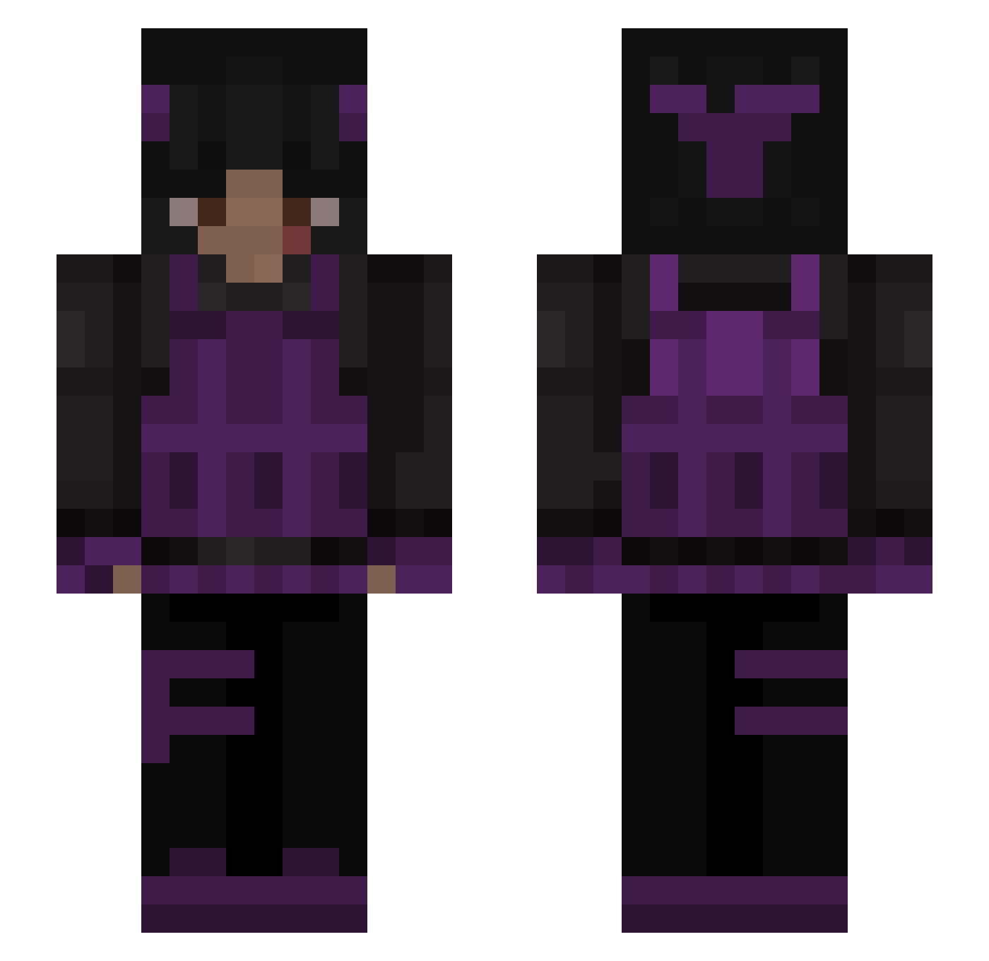 RogueAstatine Minecraft skin, front and back view