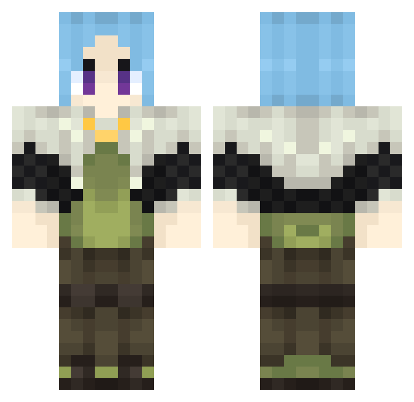 SSSlayer99 Minecraft skin, front and back view