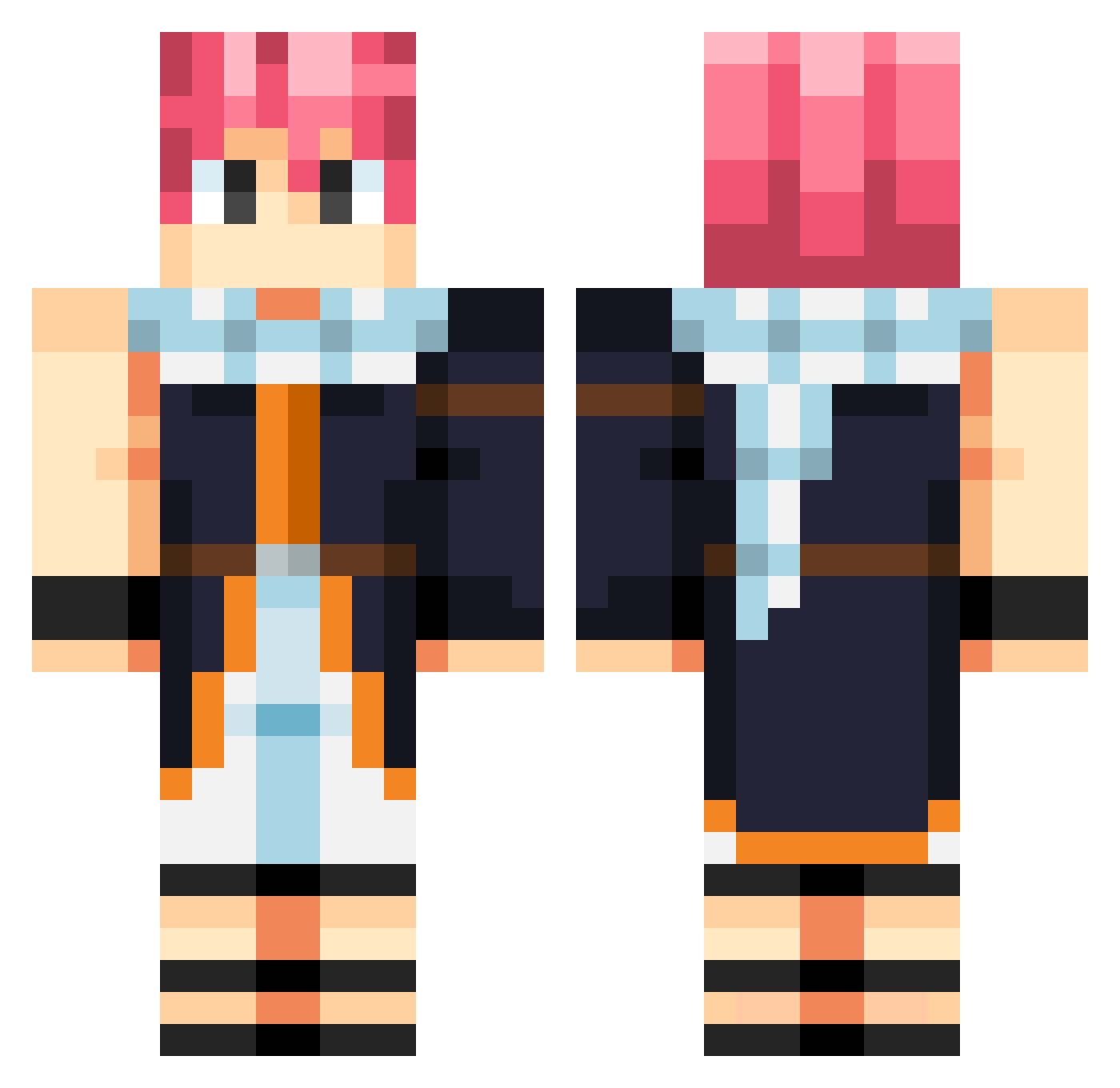 Riversofwar Minecraft skin, front and back view