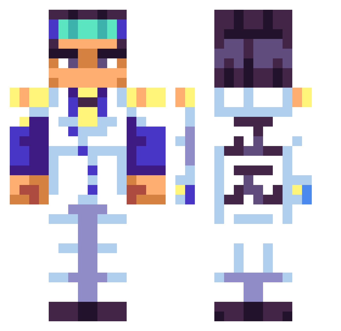 Strykersss Minecraft skin, front and back view
