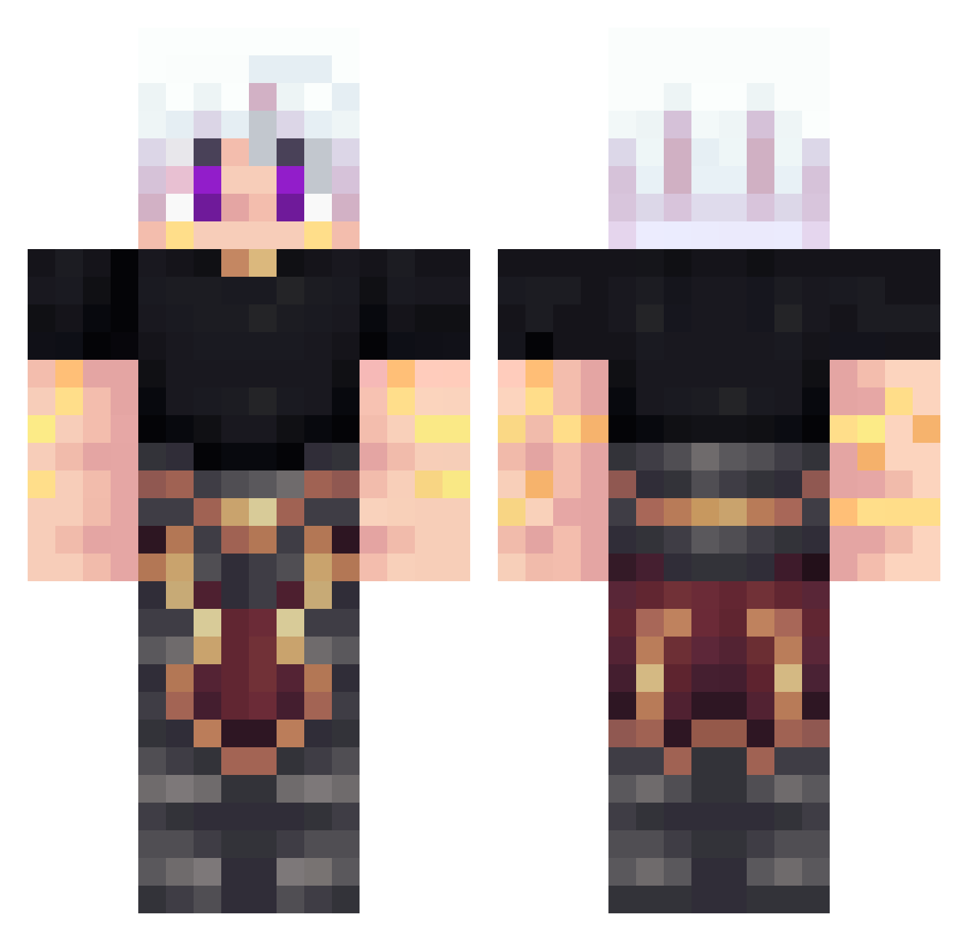 TaaGzzE7 Minecraft skin, front and back view