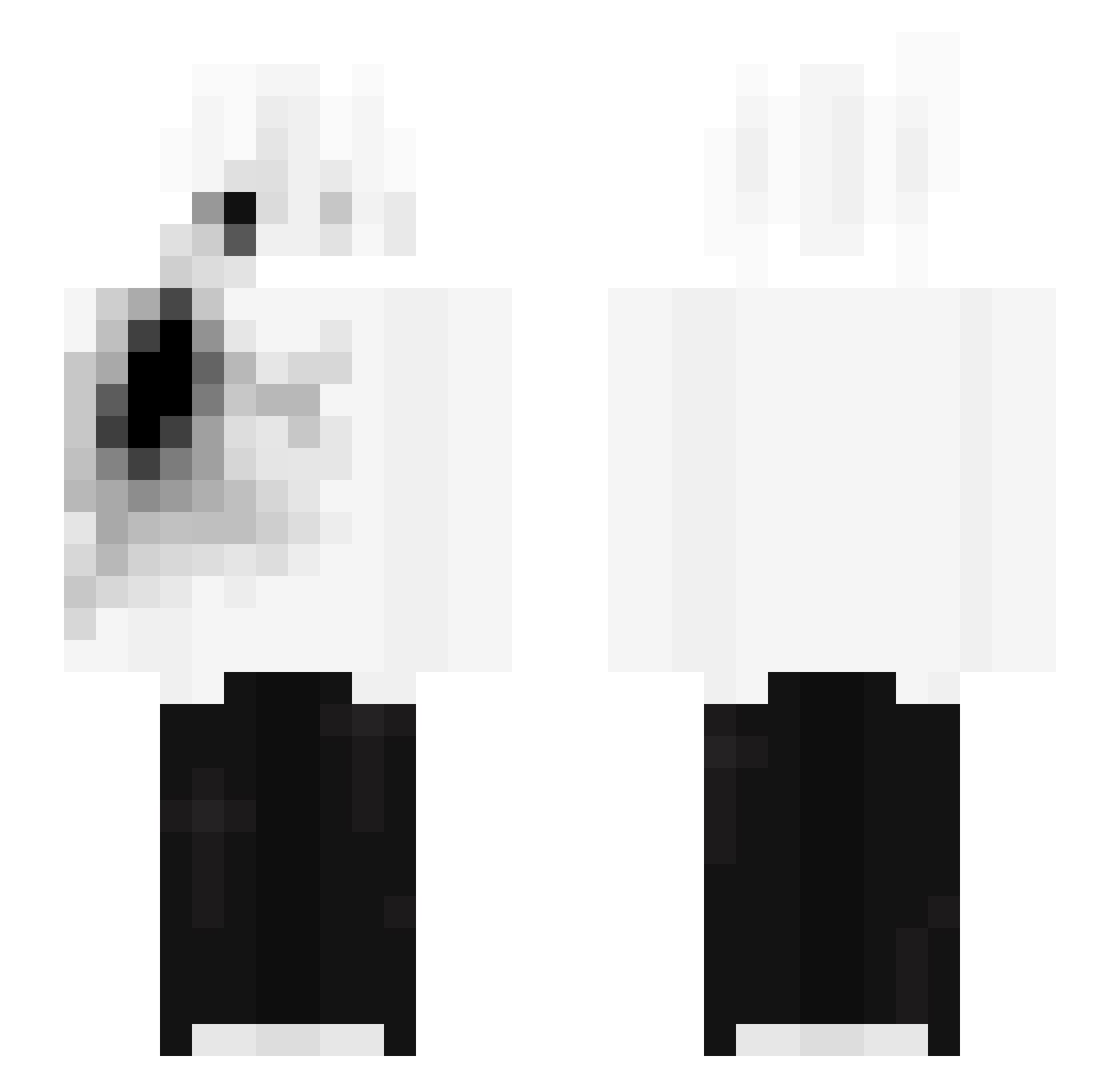 Trysser Minecraft skin, front and back view