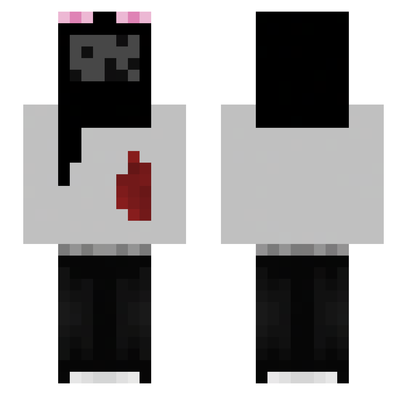 soytea Minecraft skin, front and back view