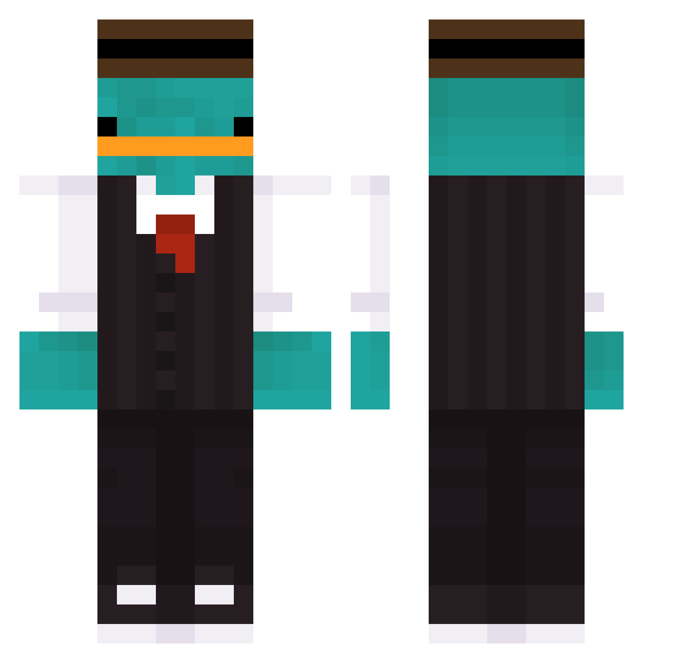 Reymix Minecraft skin, front and back view