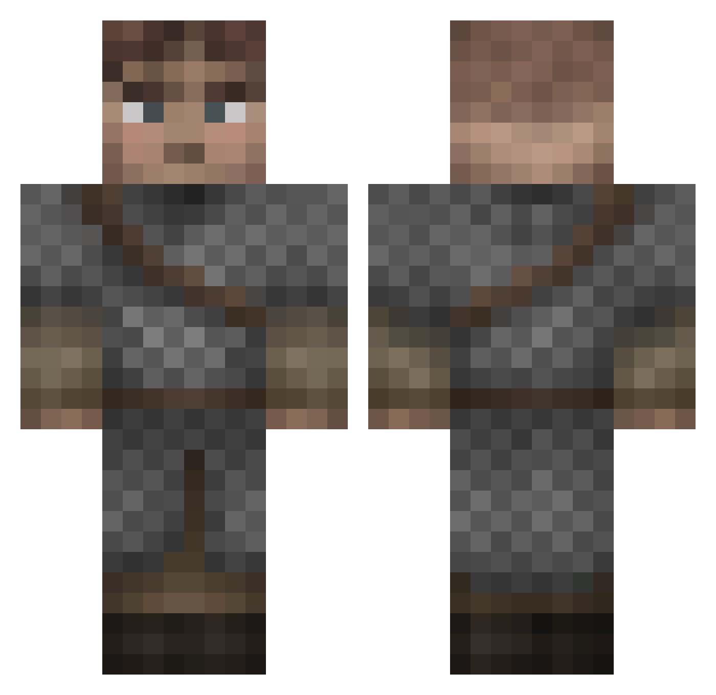 OldMoonlite Minecraft skin, front and back view