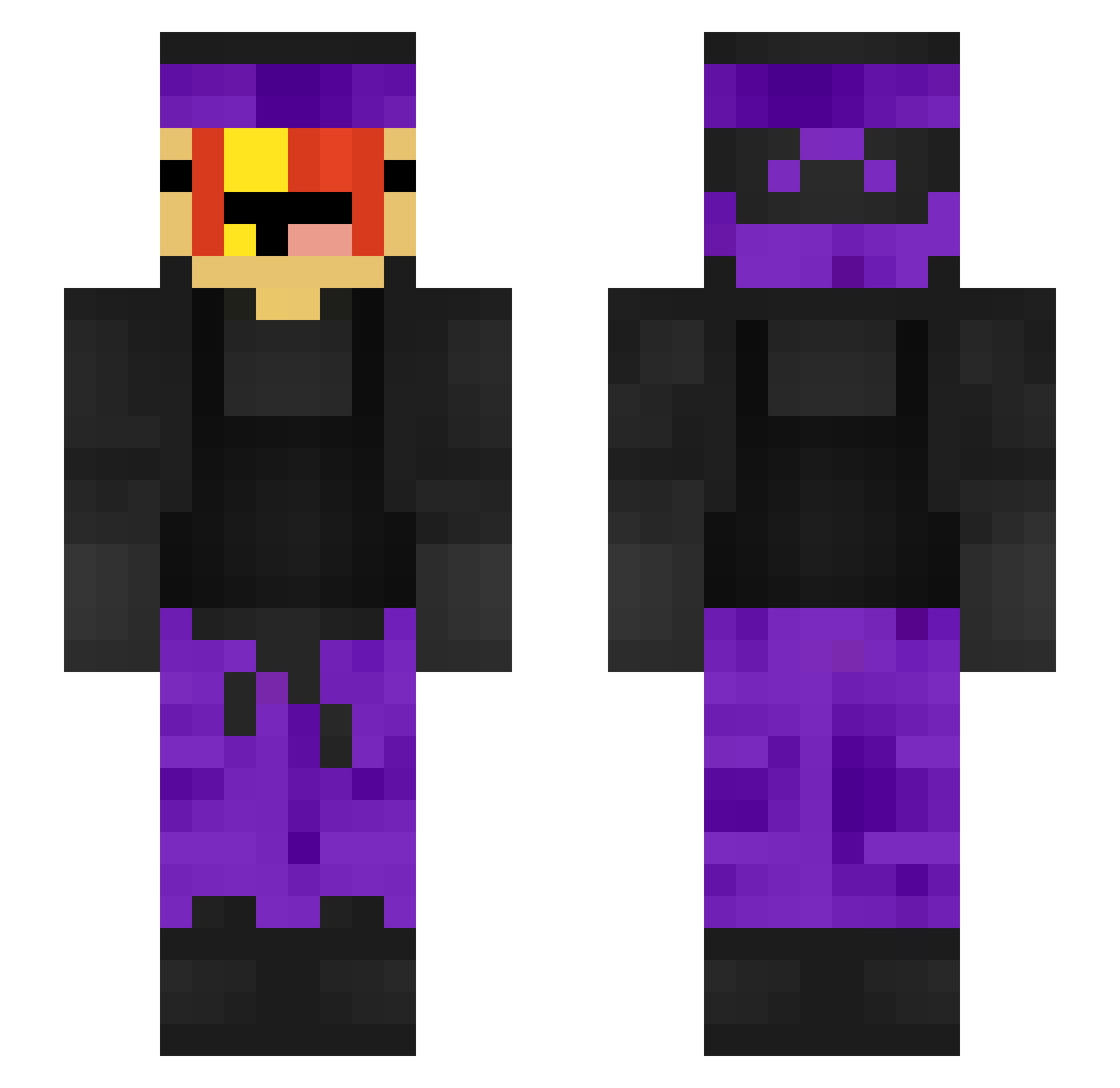NewGenLuCaS Minecraft skin, front and back view