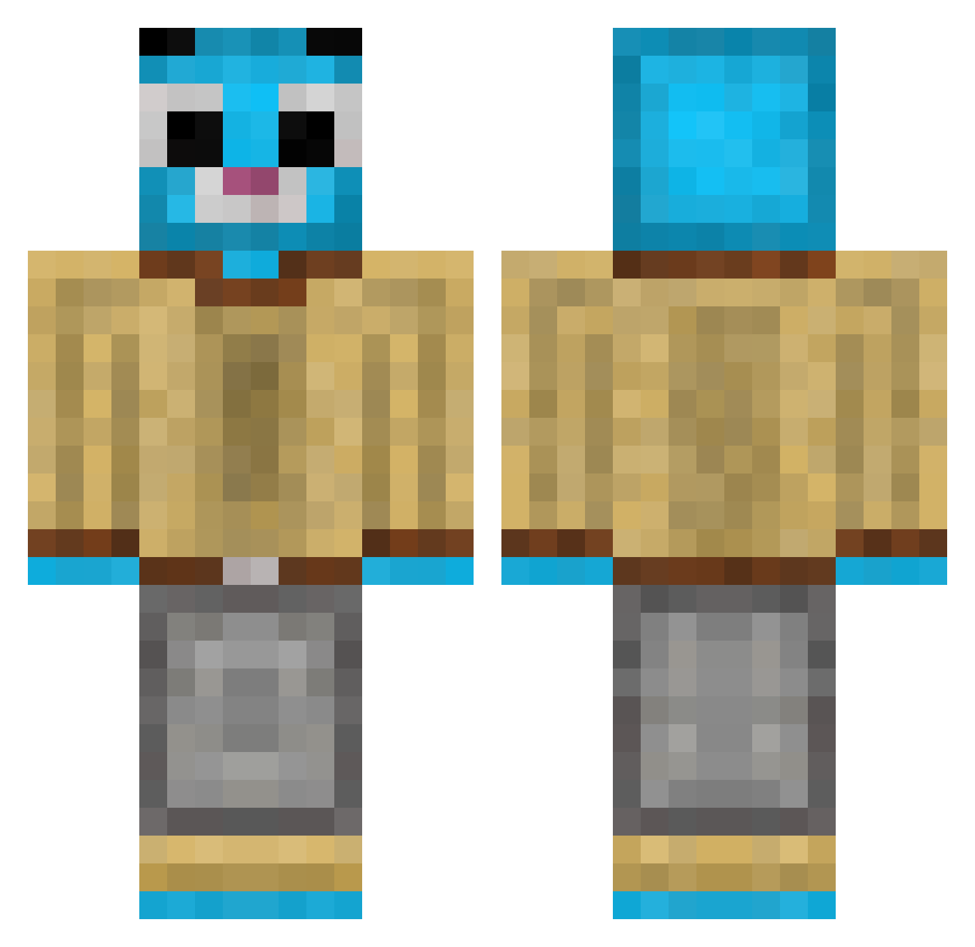 NongPopCorn Minecraft skin, front and back view