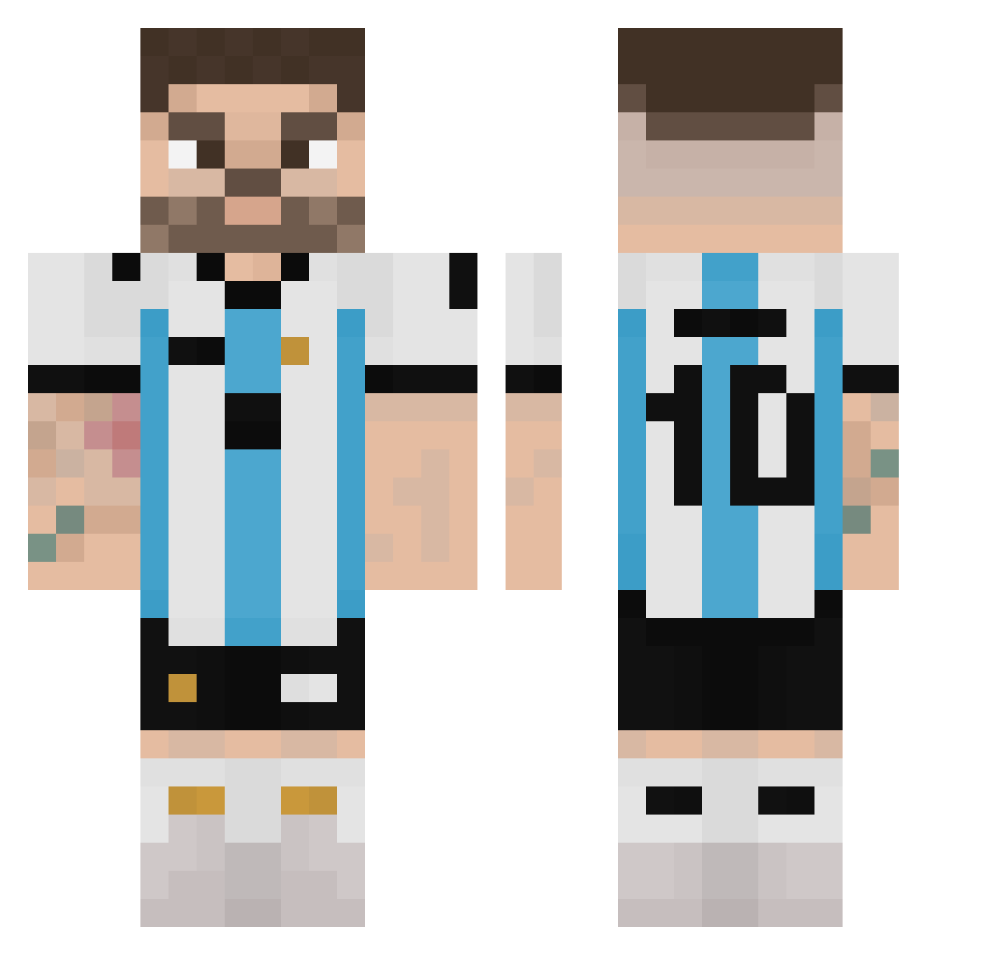 xZetah Minecraft skin, front and back view