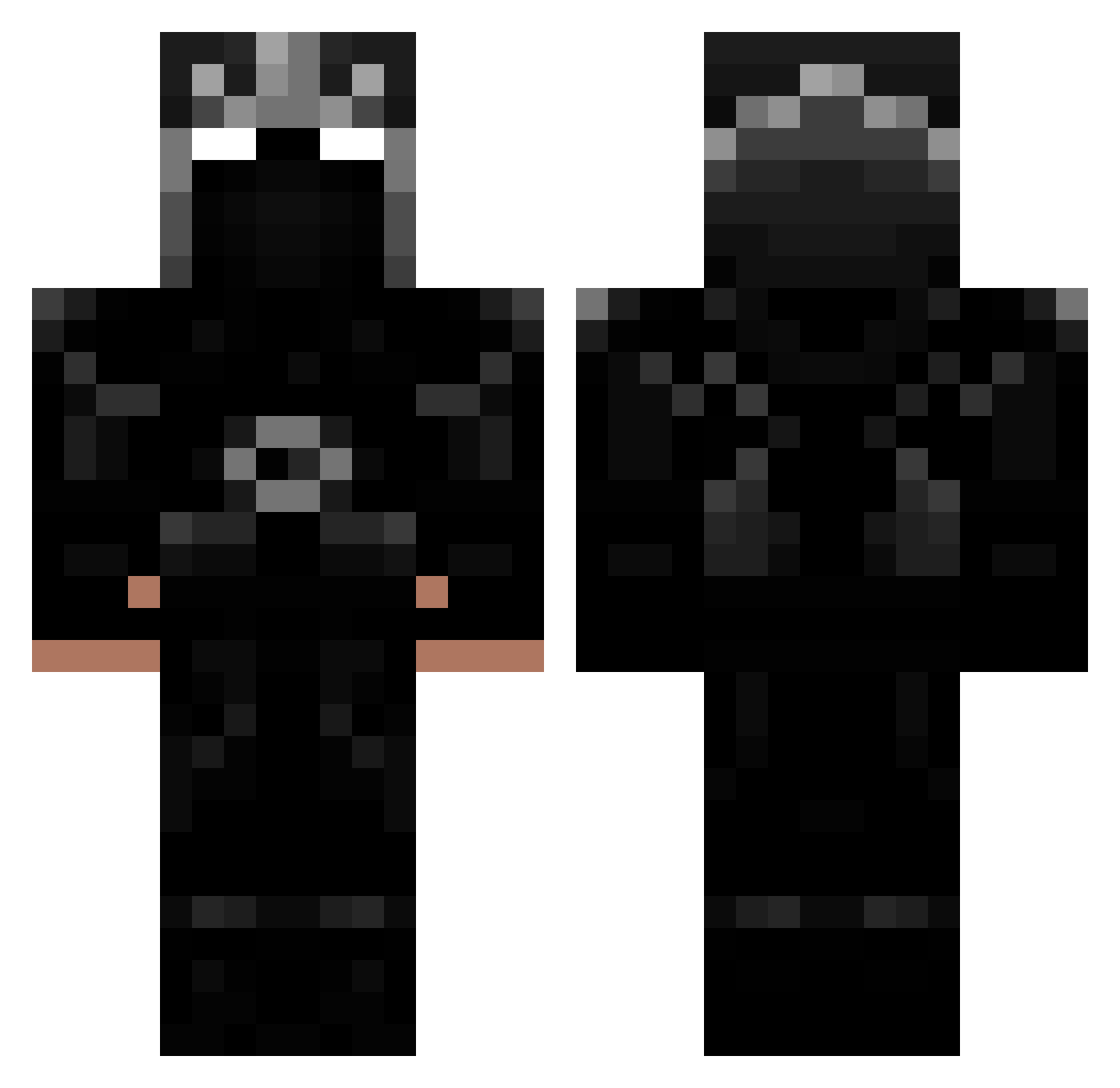 desinence Minecraft skin, front and back view