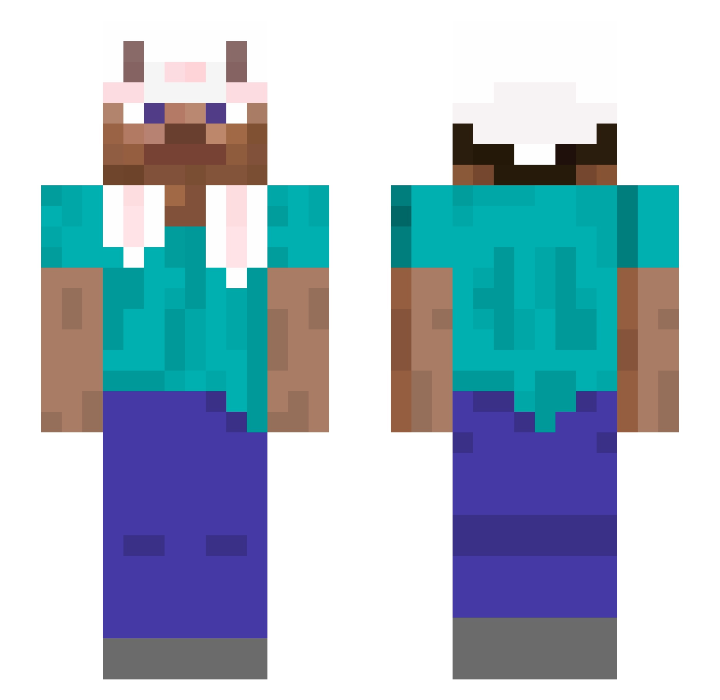 r1250 Minecraft skin, front and back view