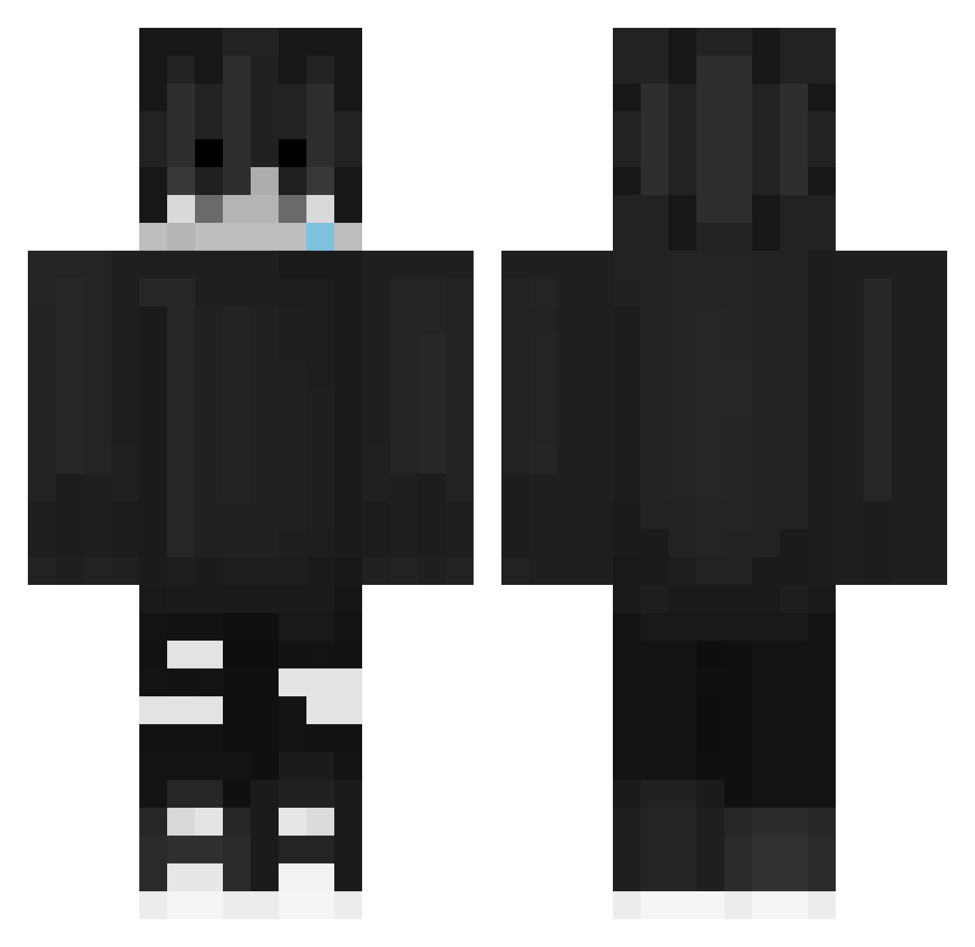 Ryuzak Minecraft skin, front and back view