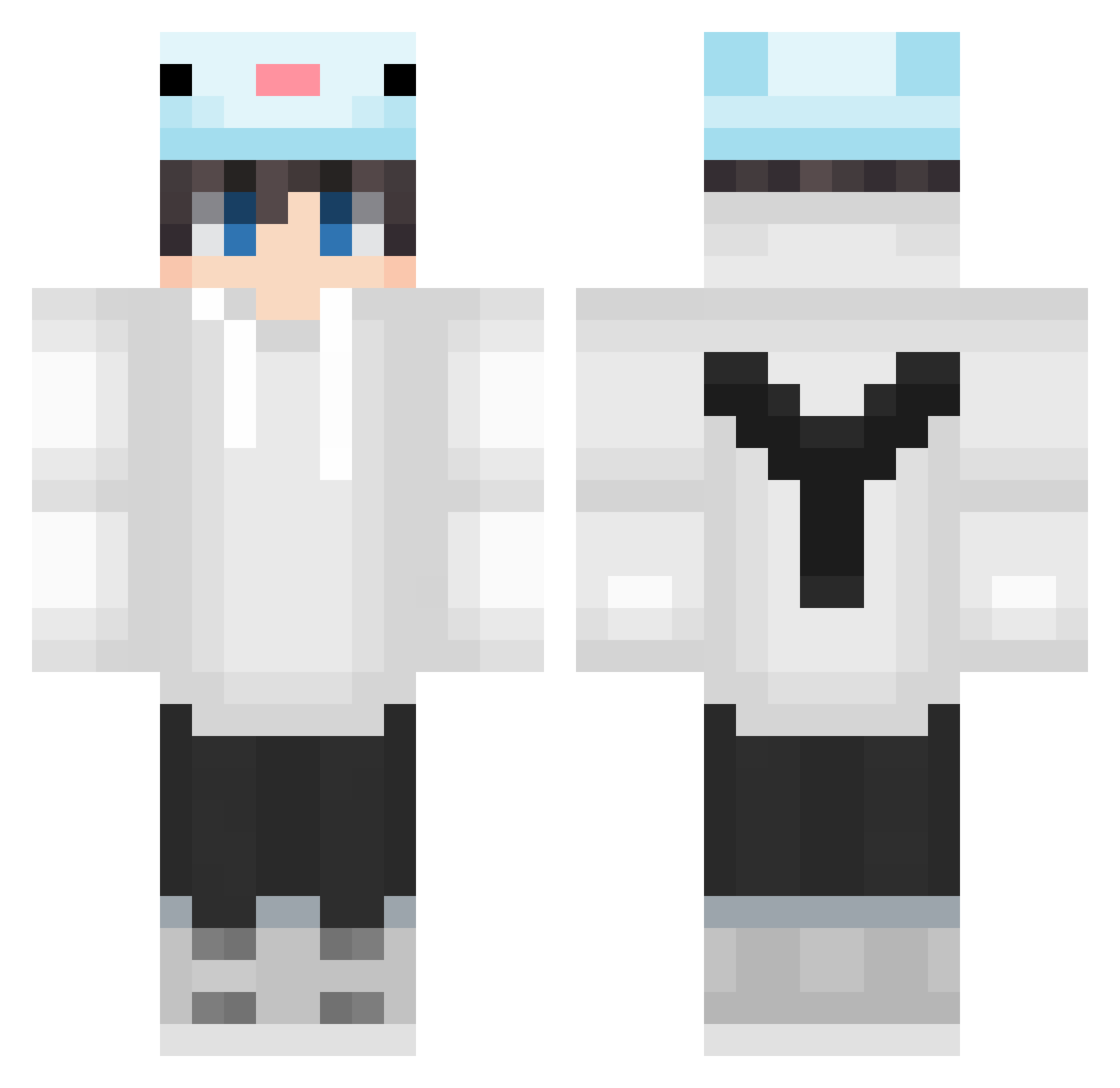 xk520 Minecraft skin, front and back view