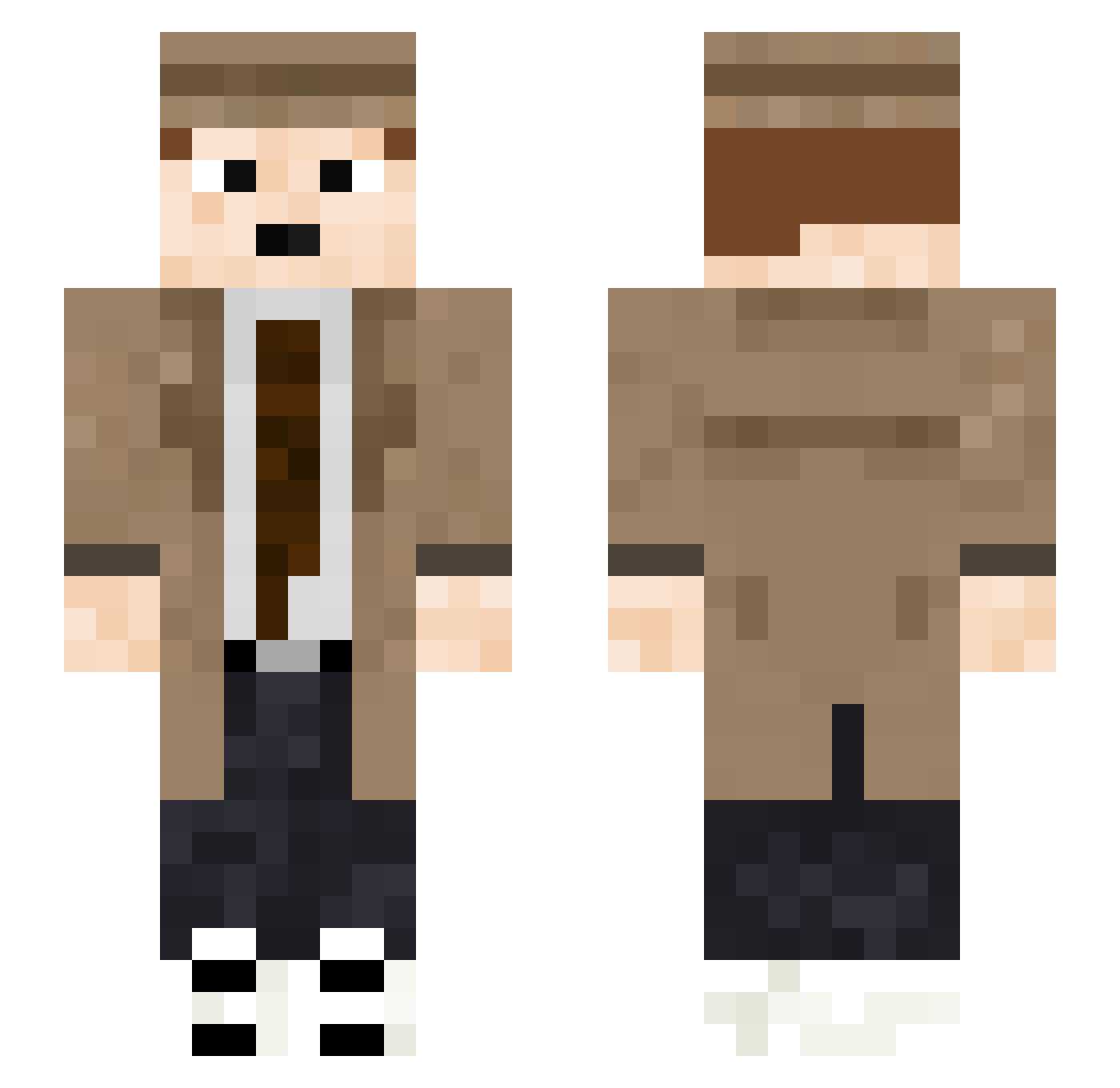 W7KE Minecraft skin, front and back view