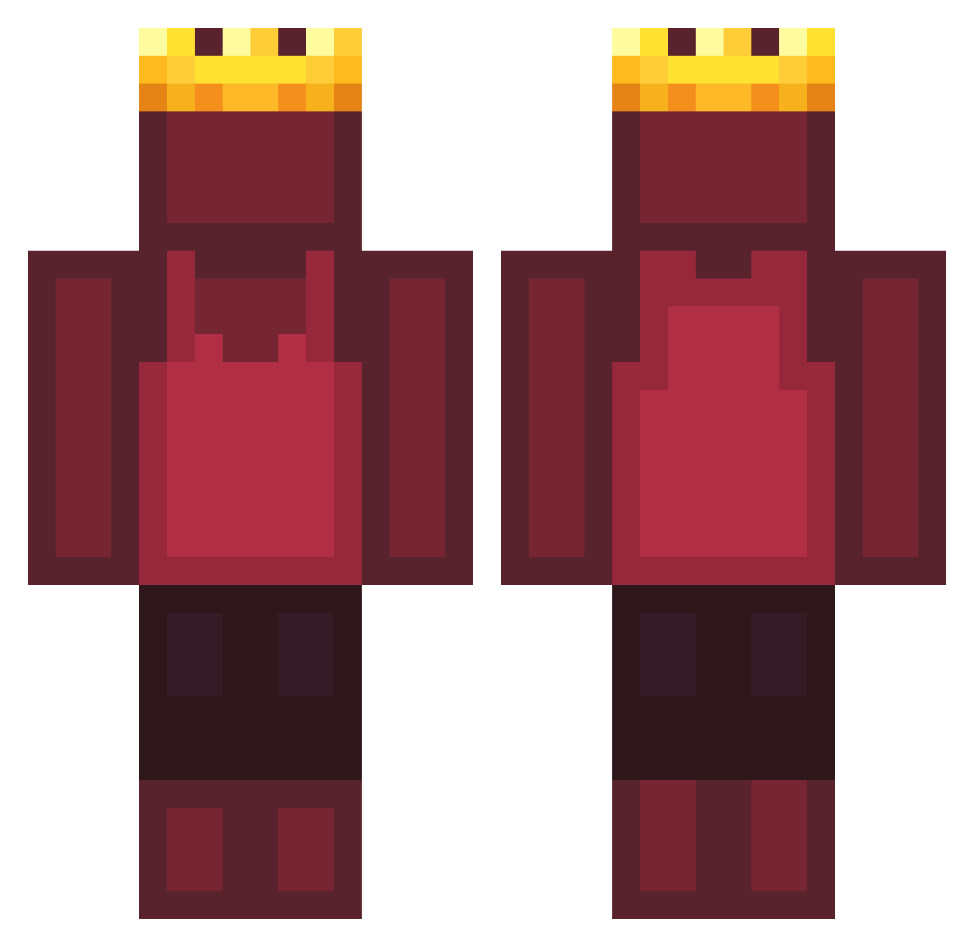 vishokk Minecraft skin, front and back view