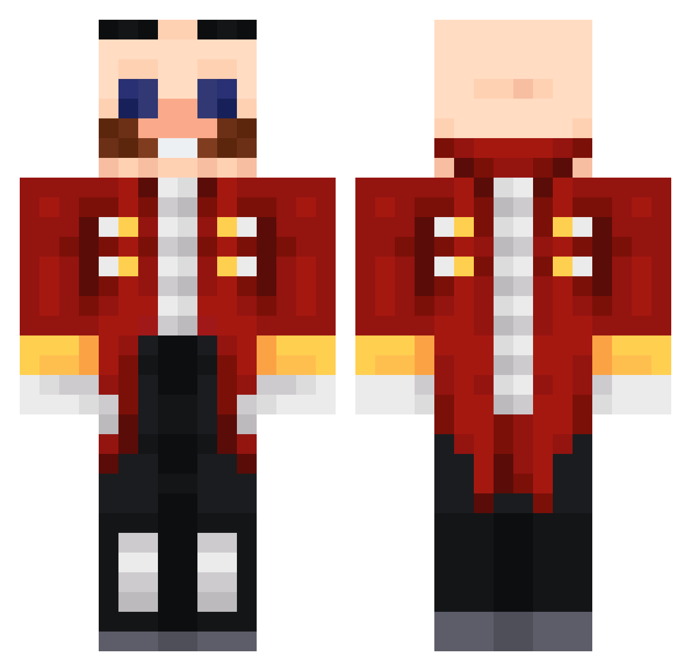 DrEggman5 Minecraft skin, front and back view