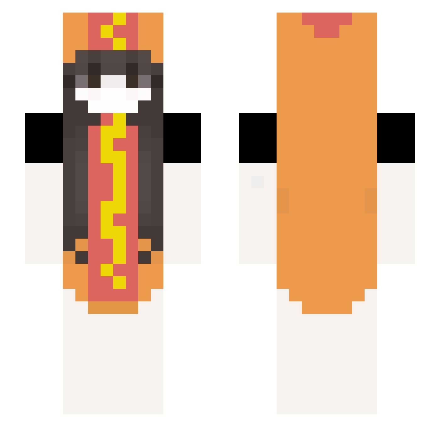 xroksia Minecraft skin, front and back view