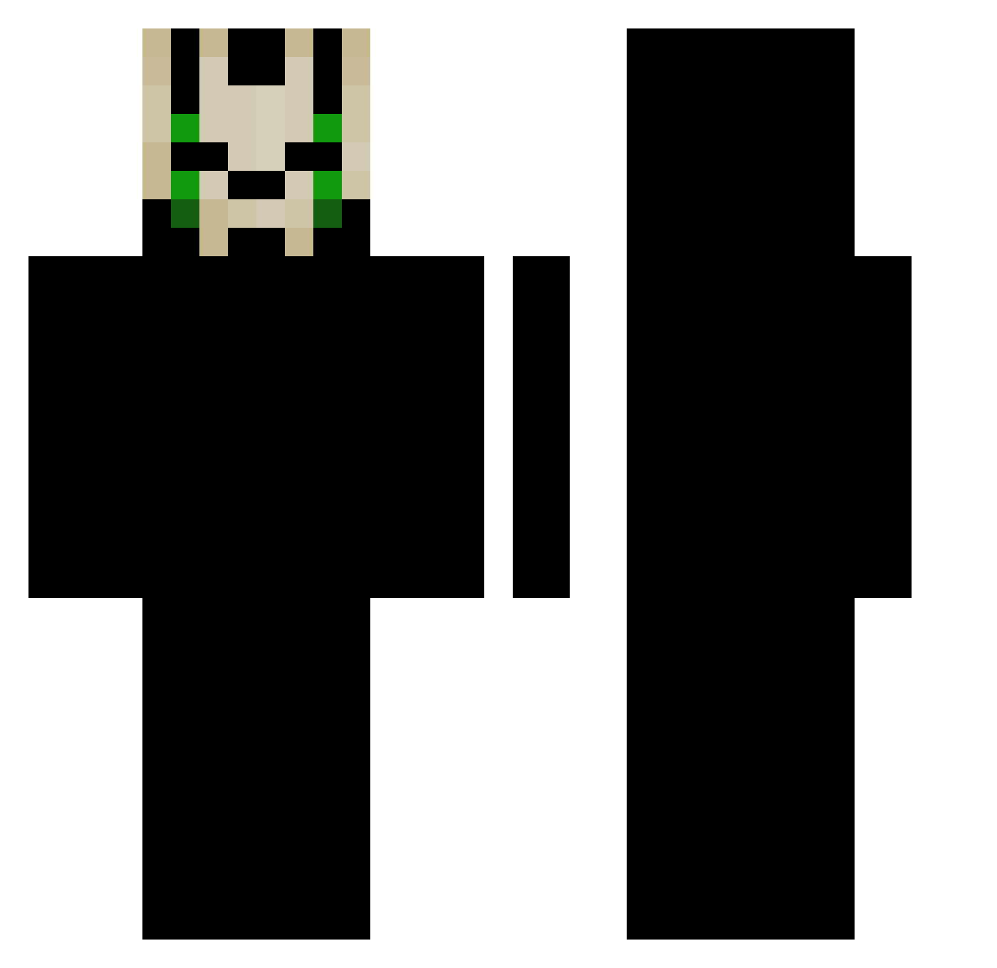 wicd Minecraft skin, front and back view