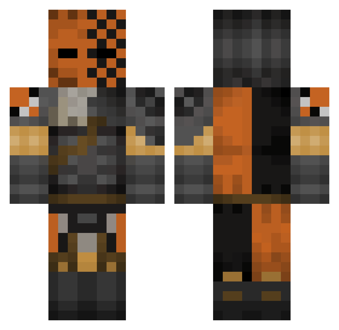 Drollbadge0 Minecraft skin, front and back view