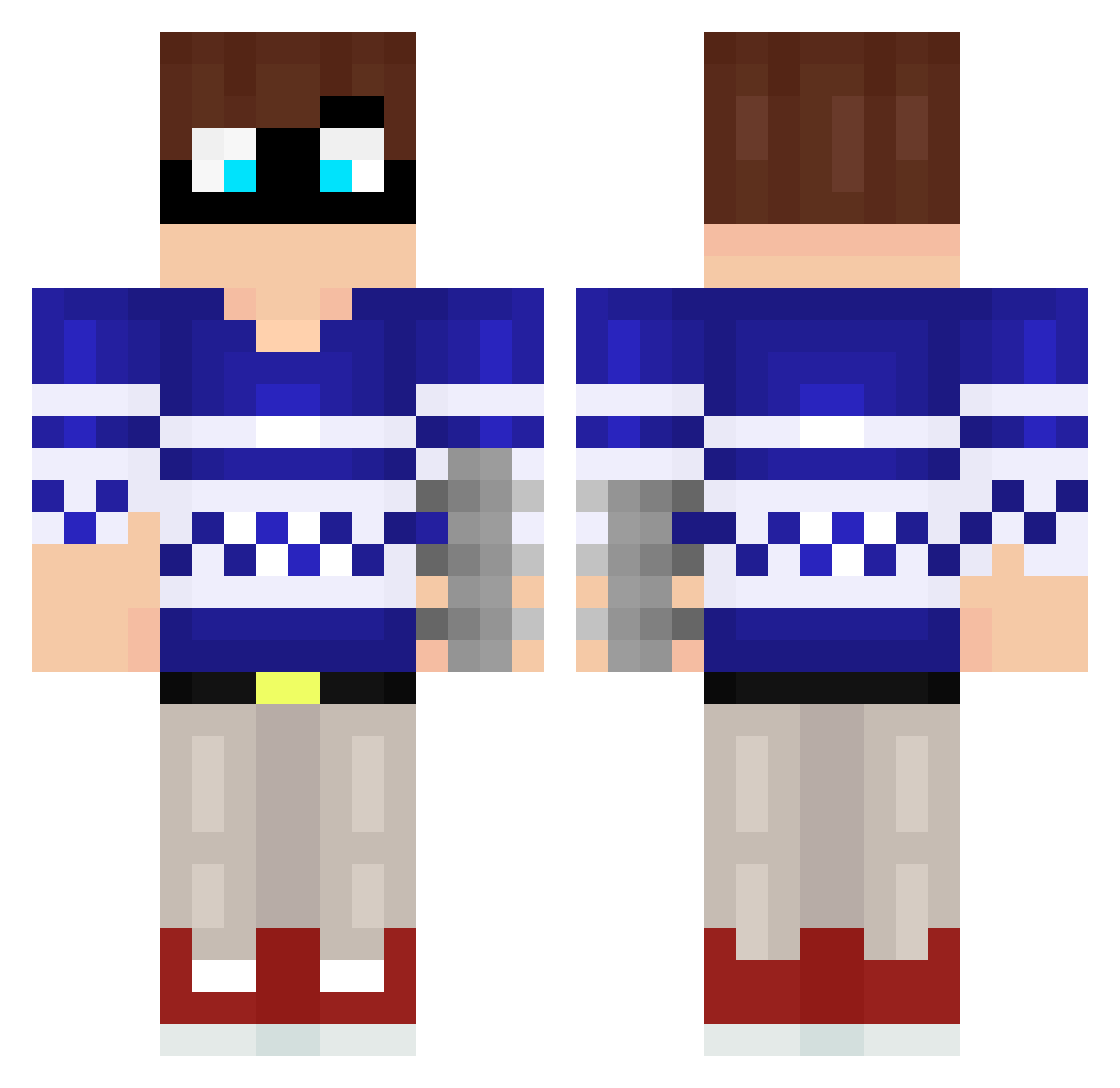 Rerth Minecraft skin, front and back view