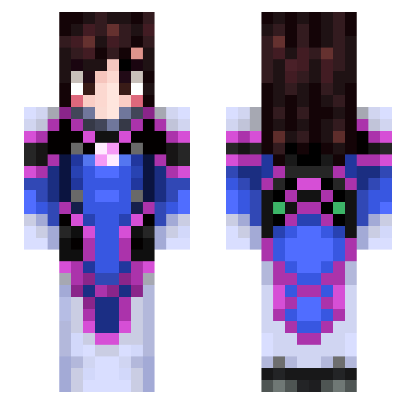 Oselie Minecraft skin, front and back view