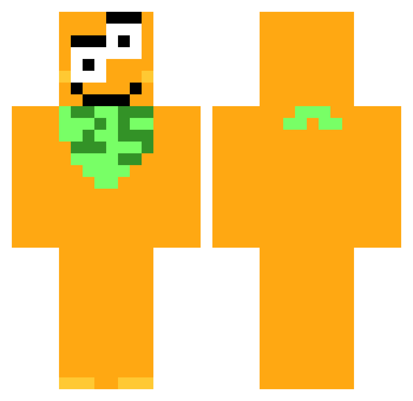 tiurozin Minecraft skin, front and back view