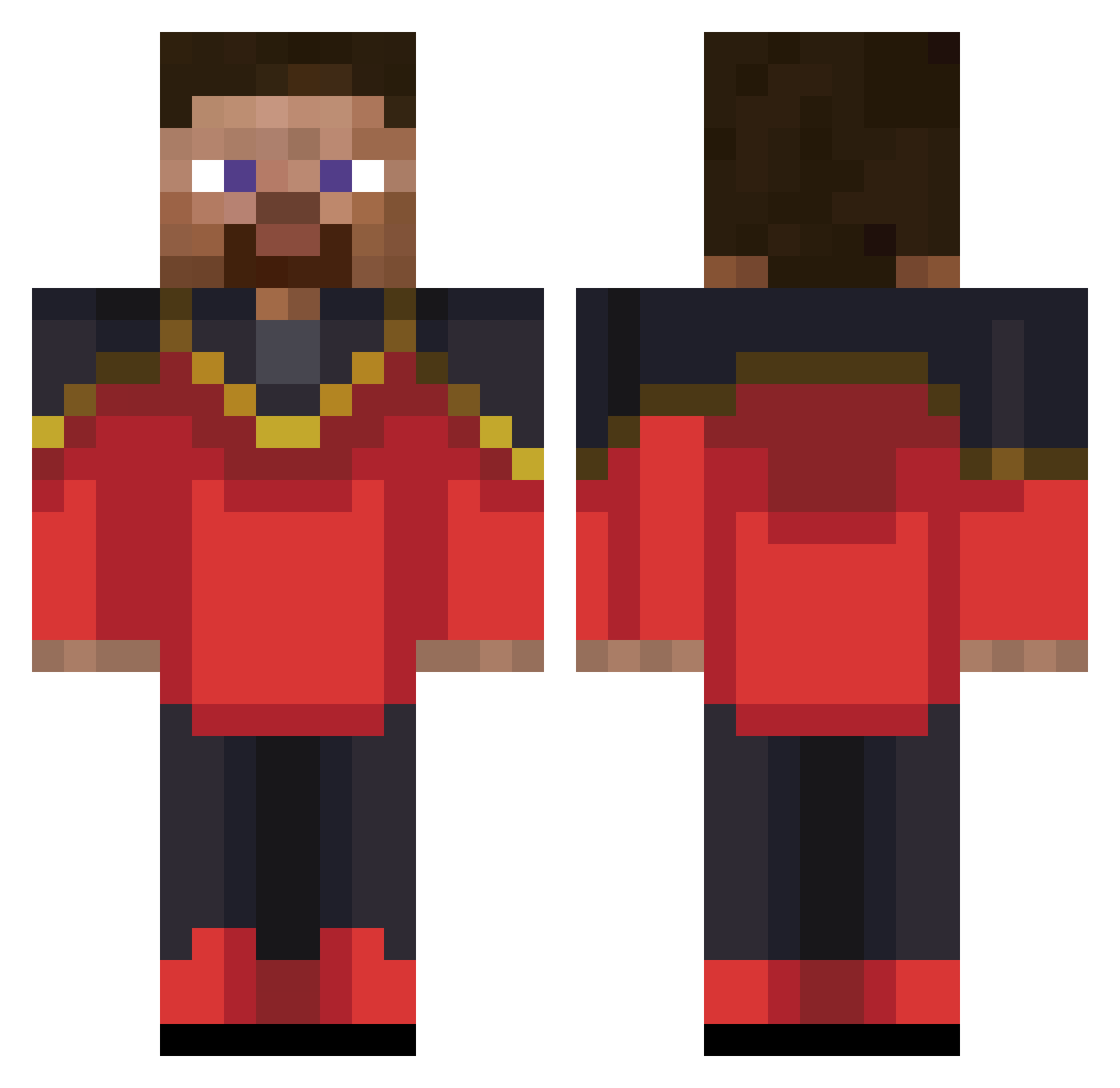 44_Bochum Minecraft skin, front and back view