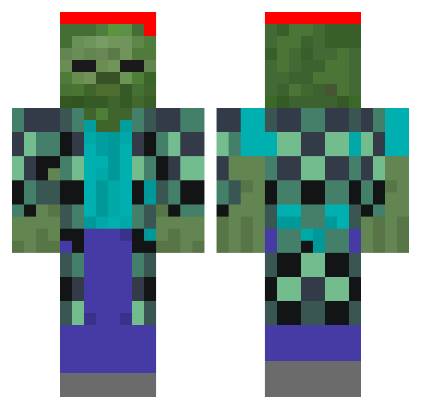 TXryanXT Minecraft skin, front and back view