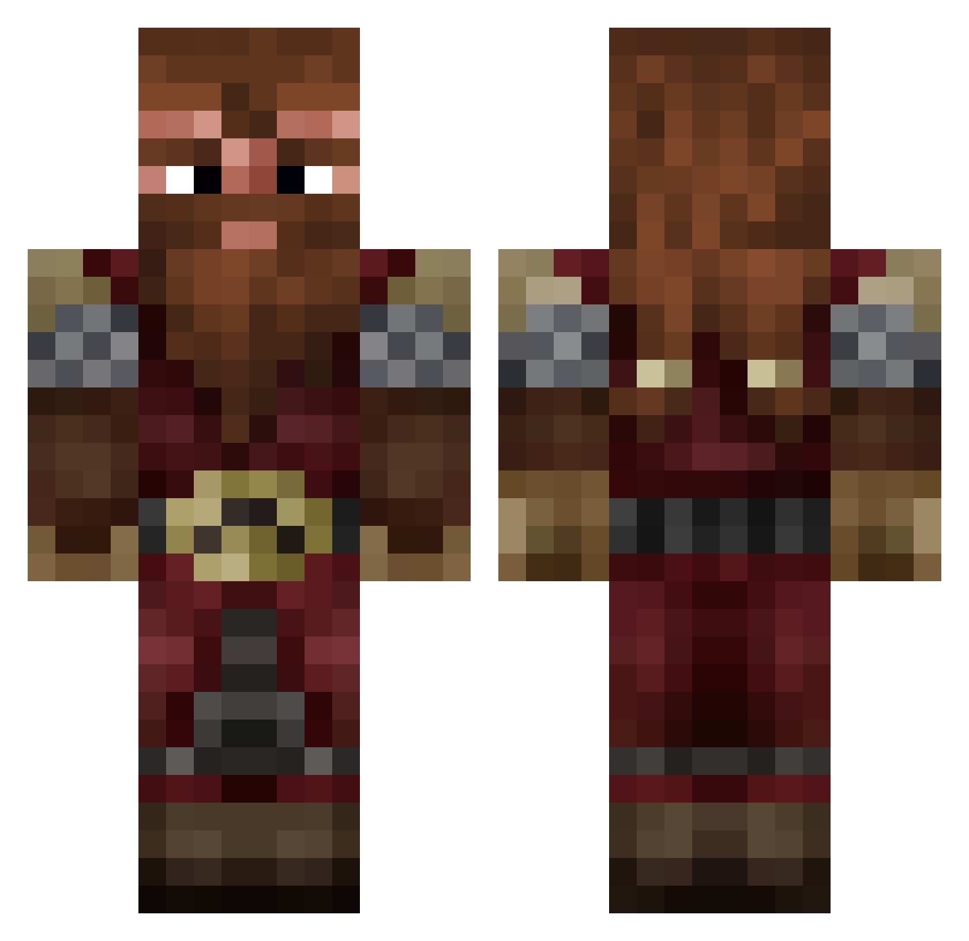 Proviz Minecraft skin, front and back view