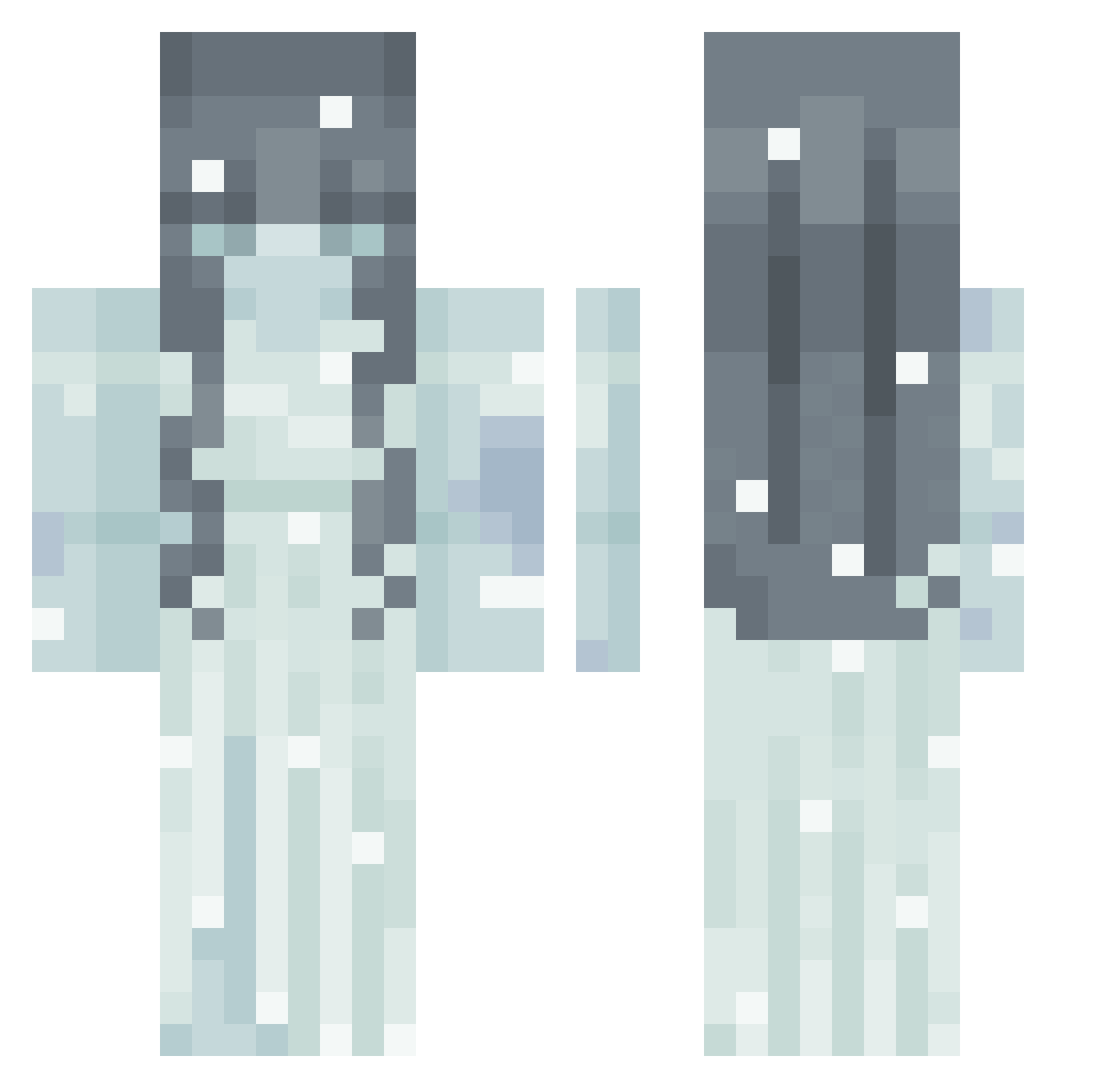 aminoacidd Minecraft skin, front and back view