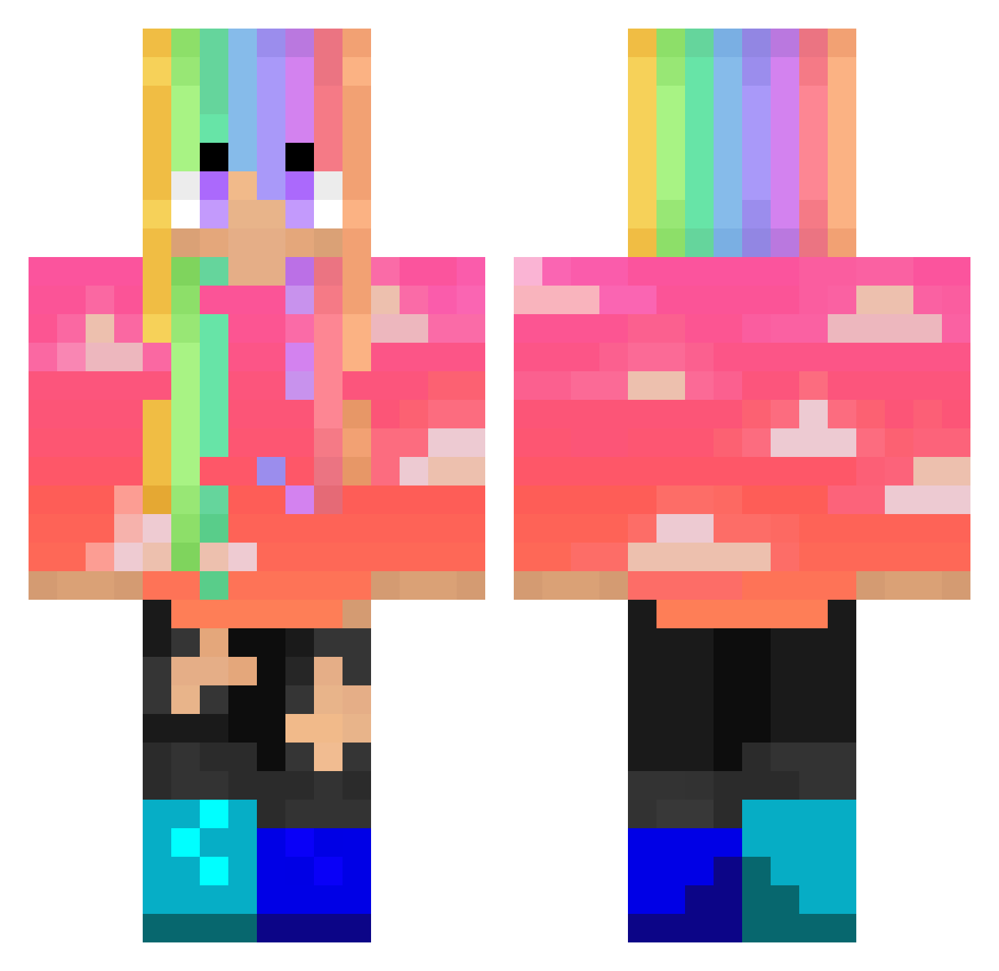 Mr_PlantMan Minecraft skin, front and back view