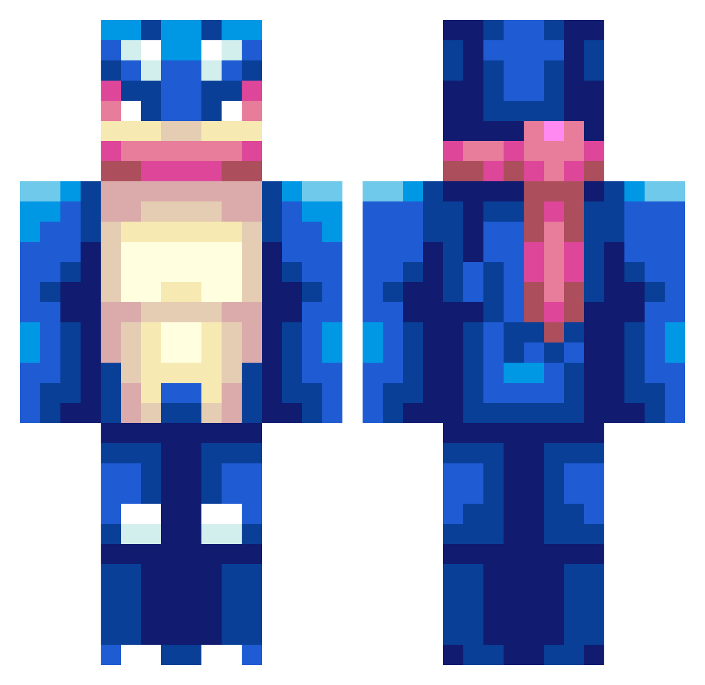 Itachi2794 Minecraft skin, front and back view