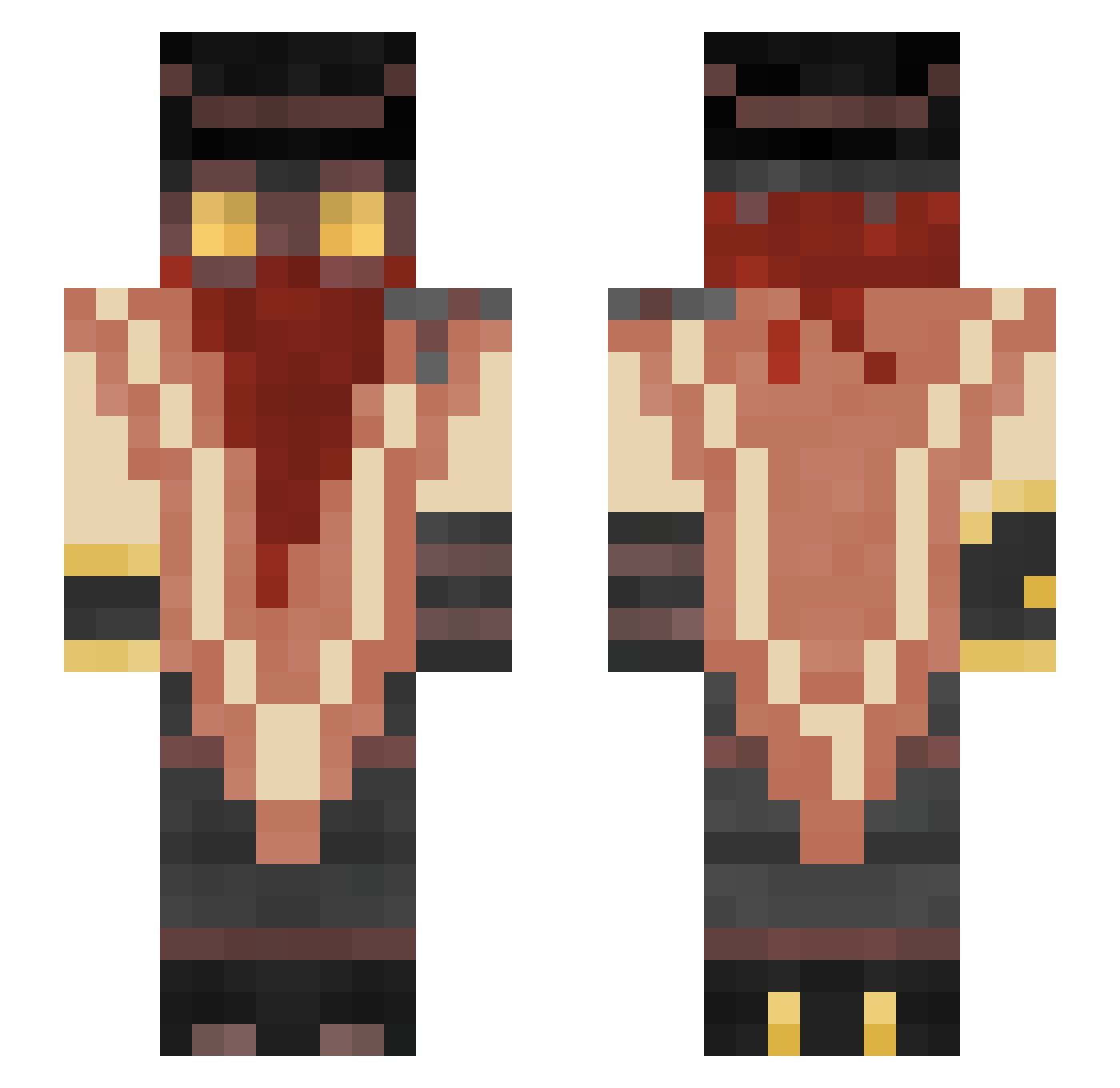 GatitoOnBush Minecraft skin, front and back view