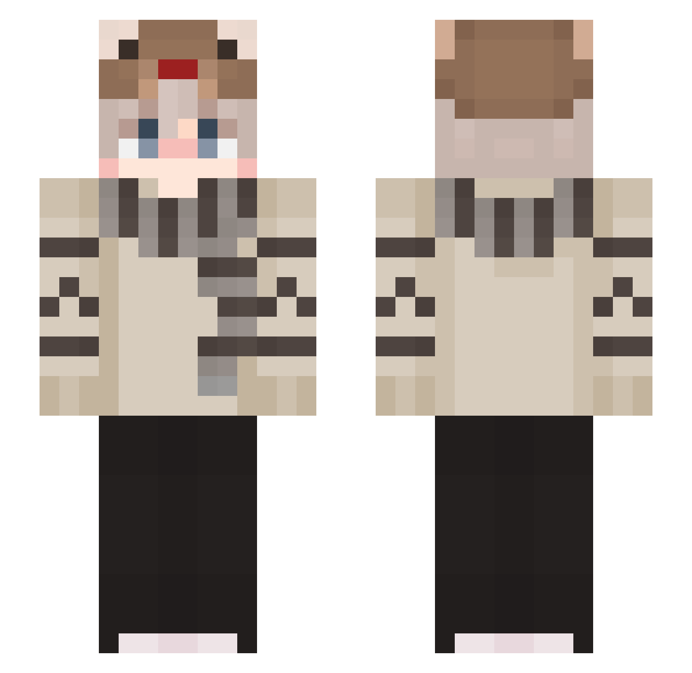 Alteron Minecraft skin, front and back view