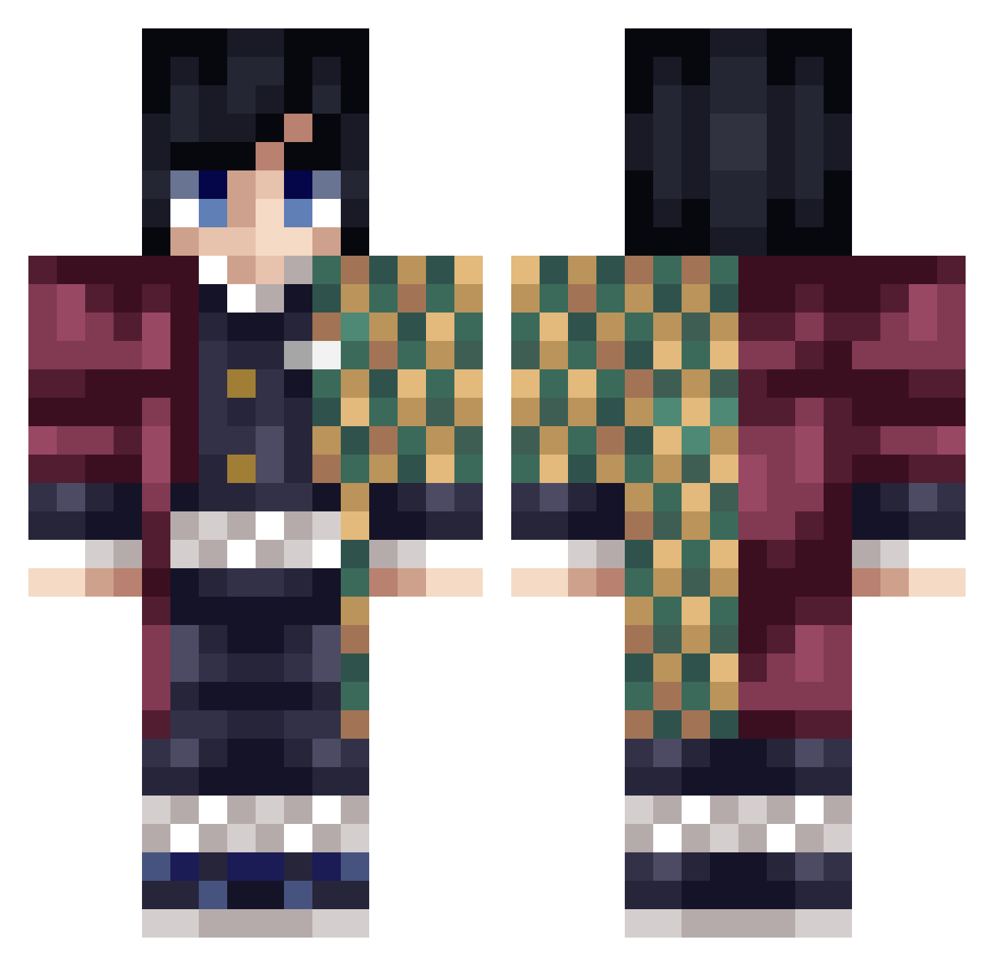 Biblicism Minecraft skin, front and back view