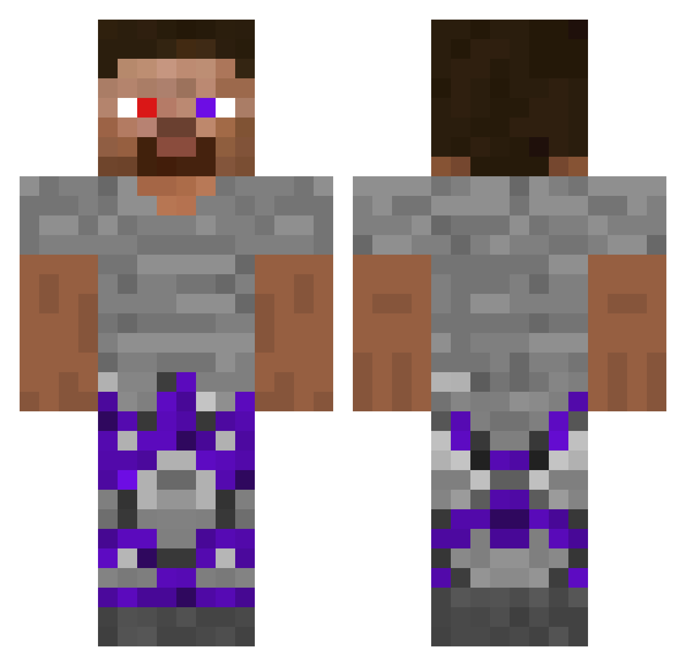 TjelleDK Minecraft skin, front and back view