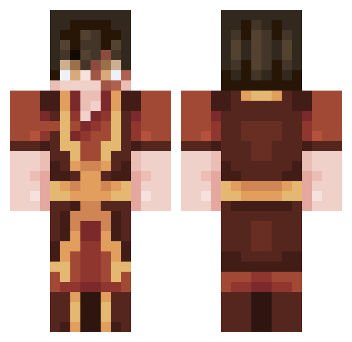 Viperkill Minecraft skin, front and back view