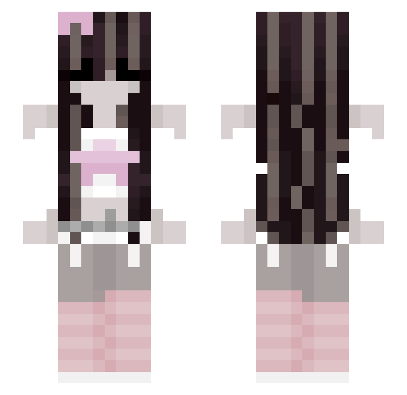 FunghettaKawaii Minecraft skin, front and back view